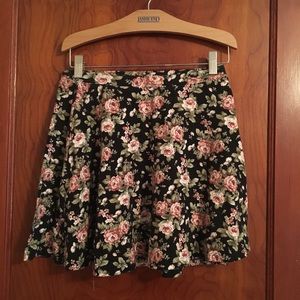Mini high waisted fit and flare skirt